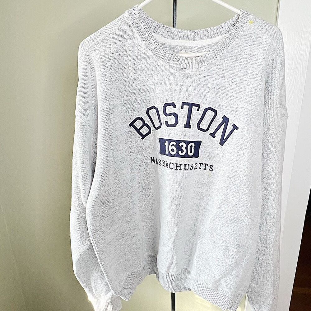 Vintage Boston Massachusetts Bay State Sweatshirt Gray Size XL Unisex